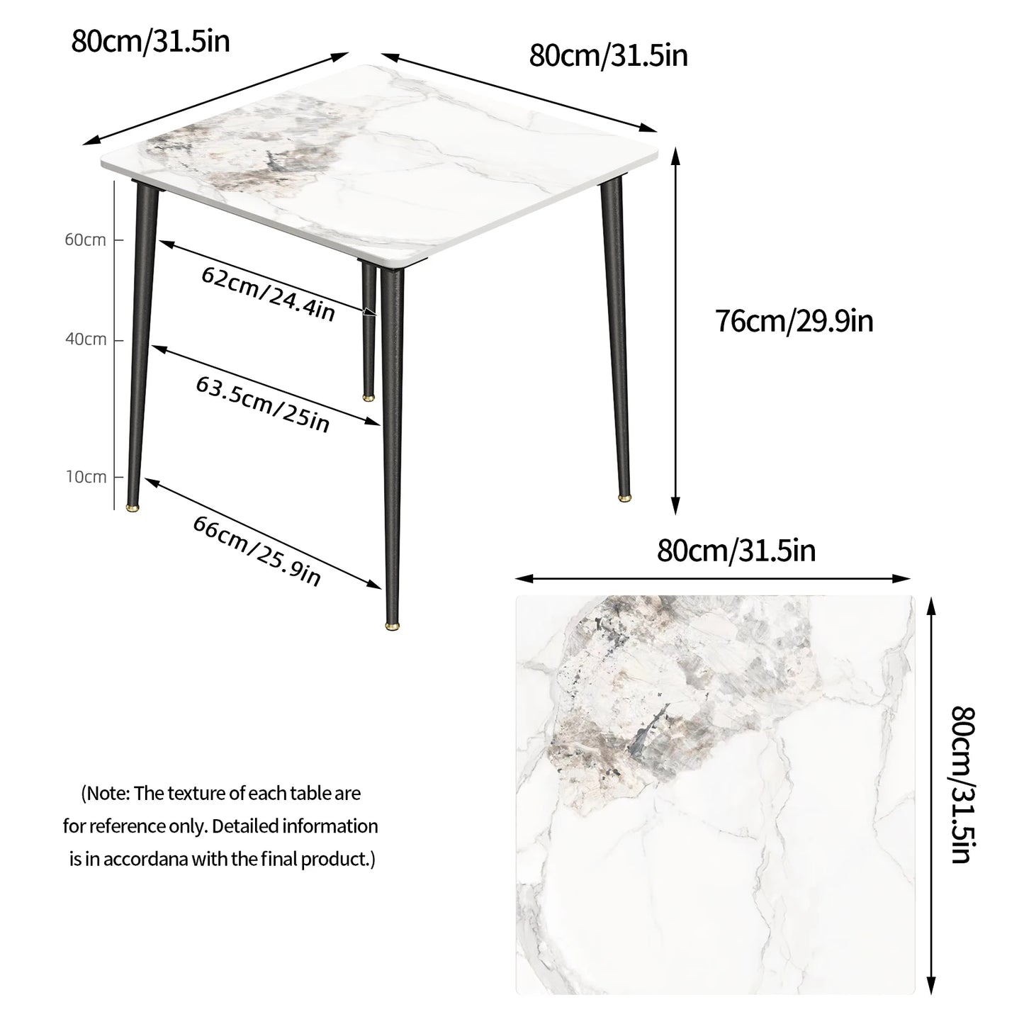 Modern Rectangular Dining Table with Stone Top