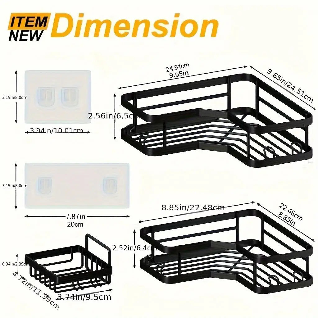 3/5 Pack Adhesive Rustproof Shower Organizer Caddy