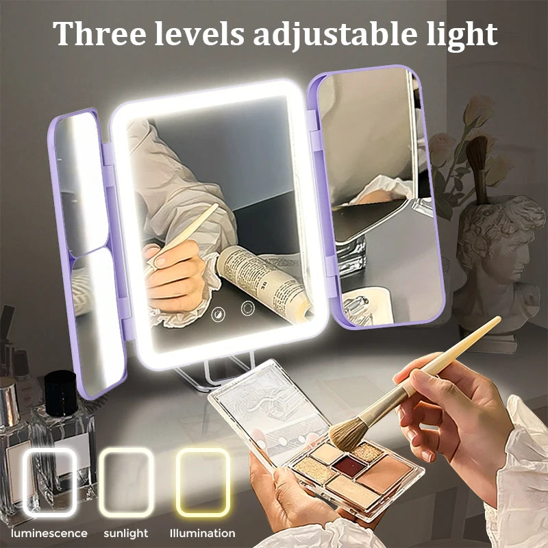 SEJOY LED Trifold Makeup Mirror Magnifying Touch