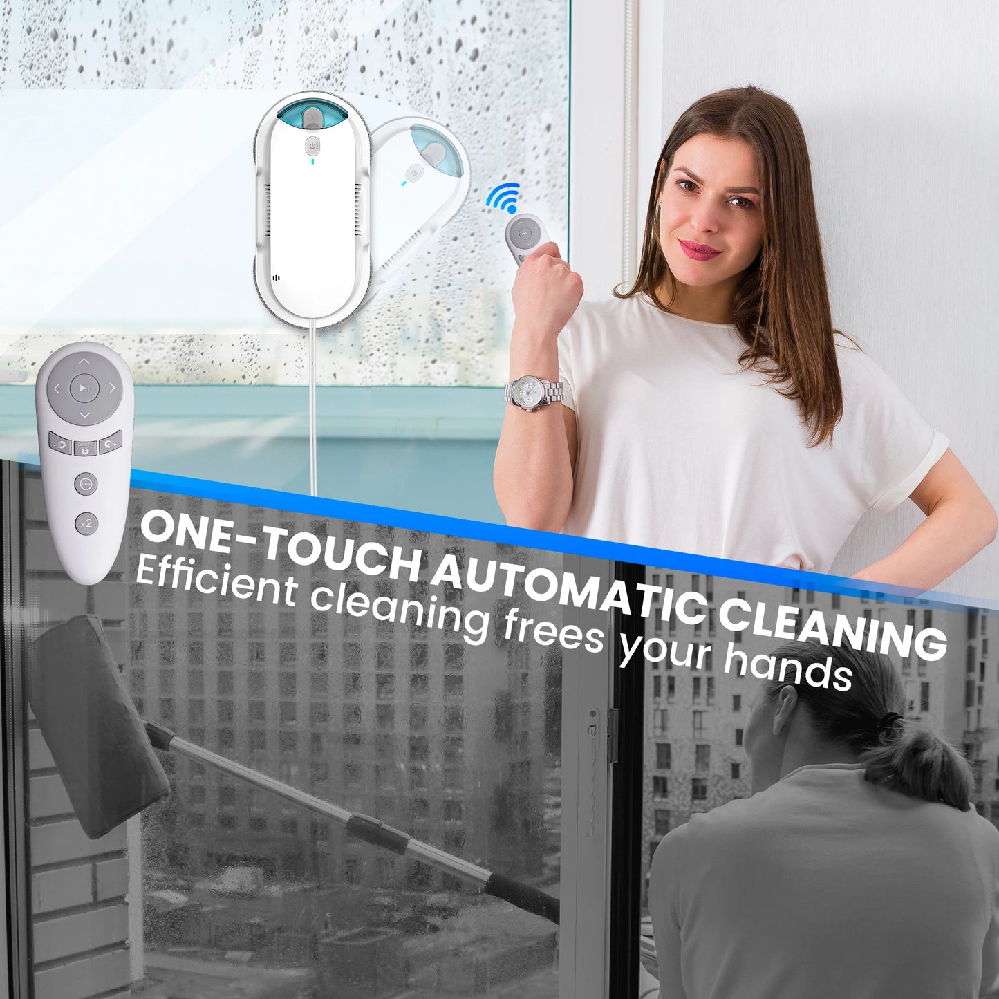 W1 Smart Window Cleaning Robot with Sprayer
