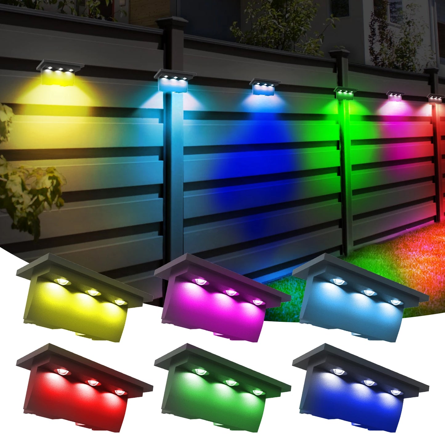 RGB Solar LED Step Lights Outdoor