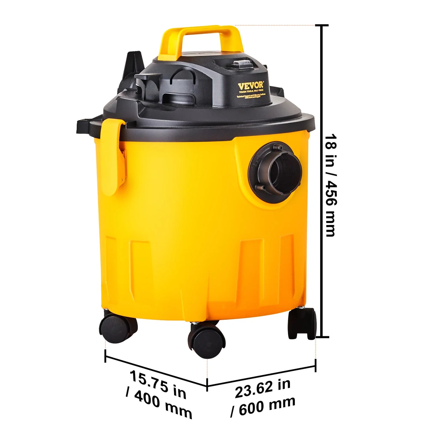 Stainless Steel Wet Dry Vacuum with Powerful Suction