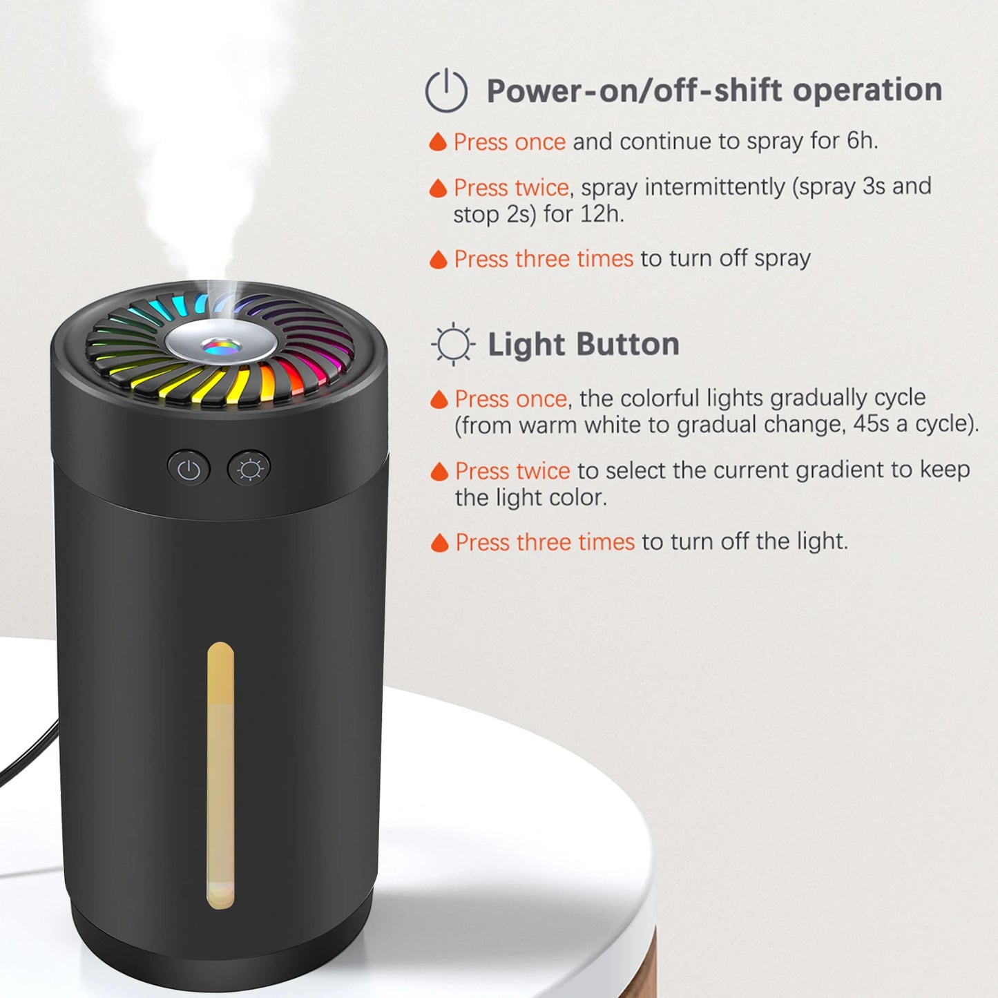 Mini USB Ultrasonic Humidifier with LED