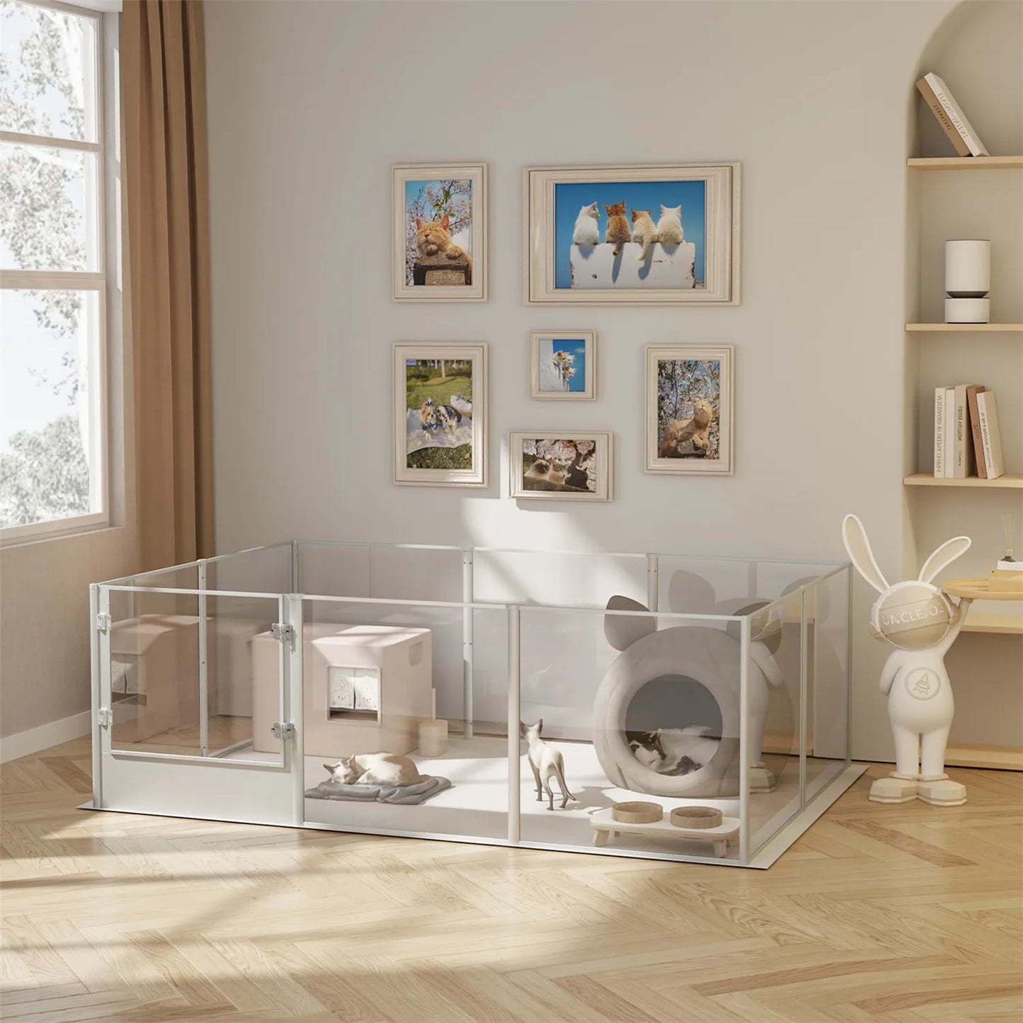 Clear Acrylic Pet Playpen with Pad