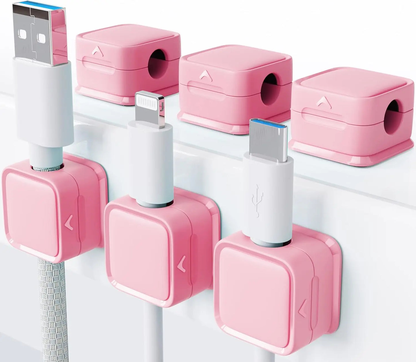 Magnetic Desk Cable Management Clips 8-Pack