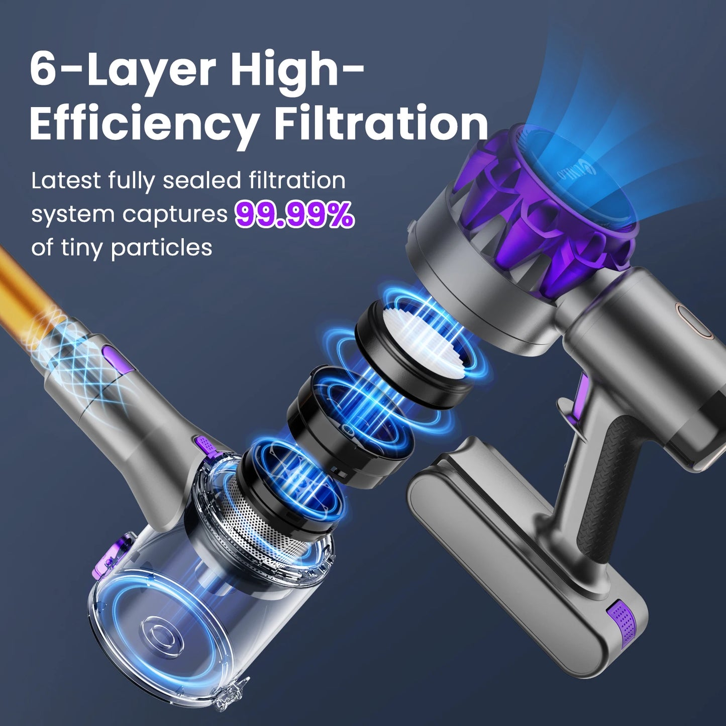 Powerful Cordless Vacuum Cleaner with Long Battery Life
