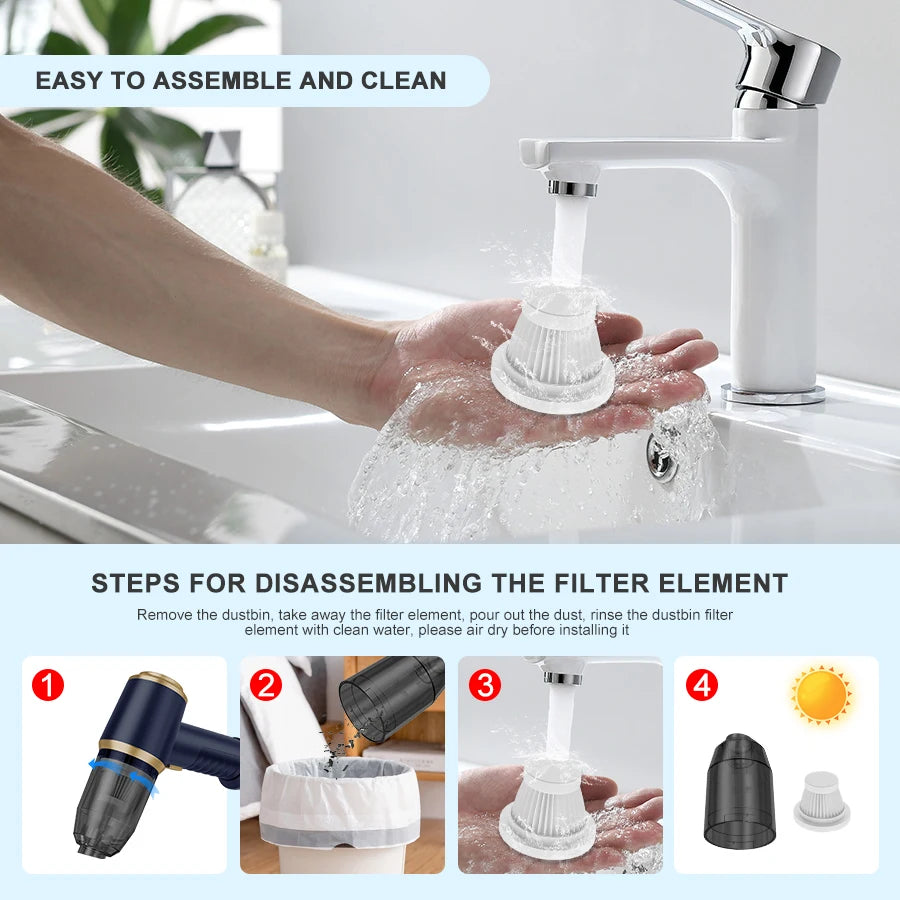 Cordless Portable Vacuum Cleaner with Rechargeable Lithium Battery