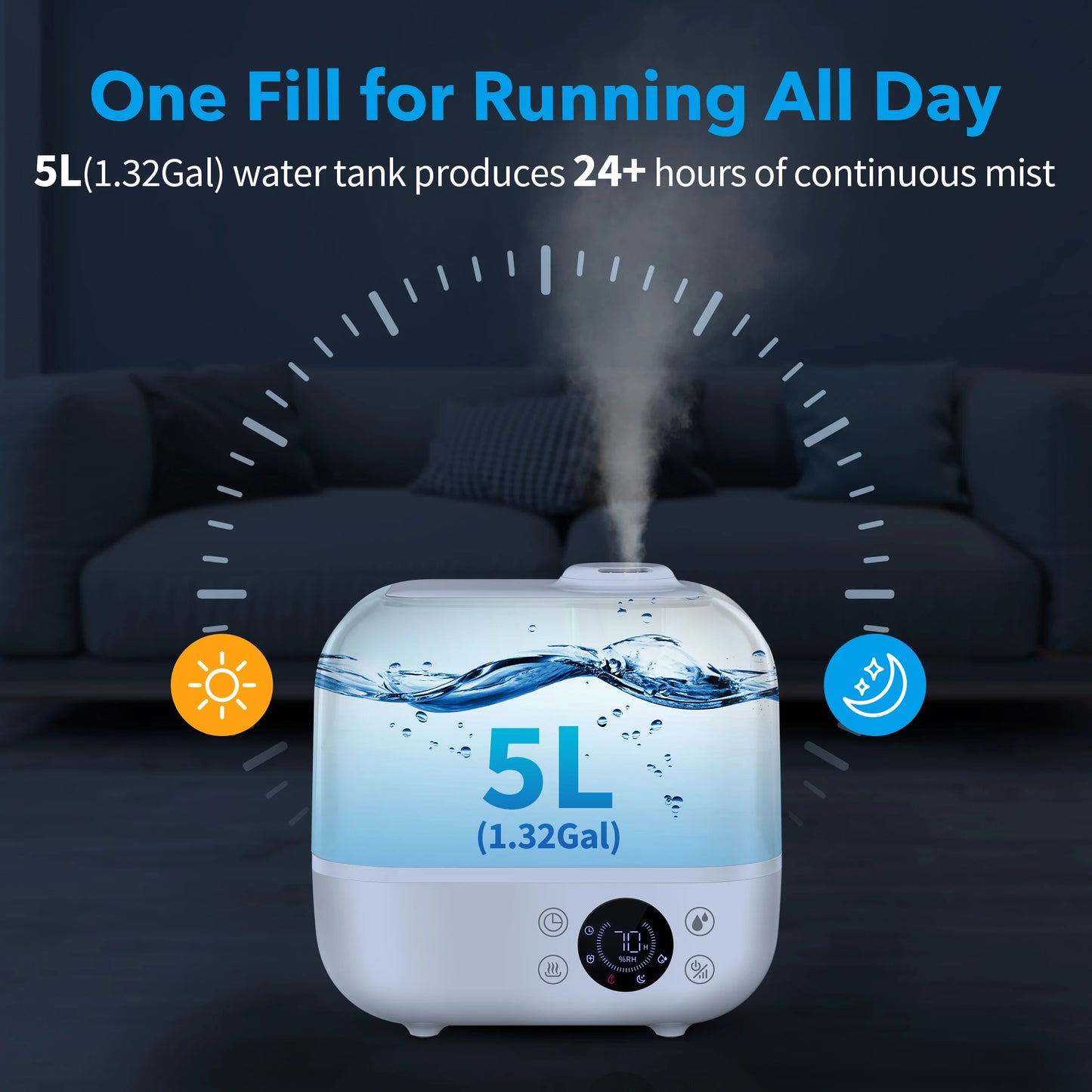 Large Room Humidifier 5L Aromatherapy Sleep Aid