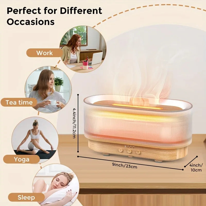 SEJOY 300ml Flame Aromatherapy Ultrasonic Oil Diffuser