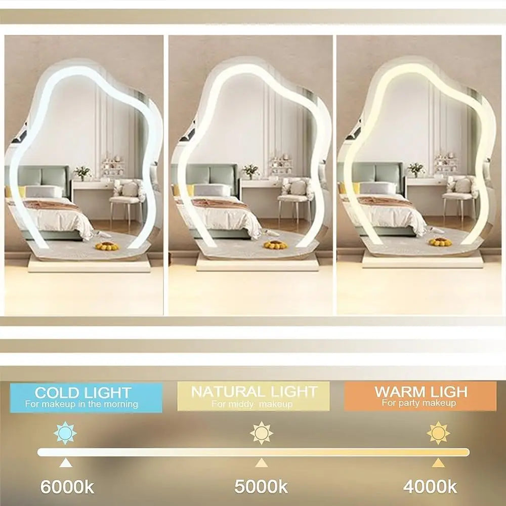LED Lighted Makeup Mirror Dimmable Vanity Cloud