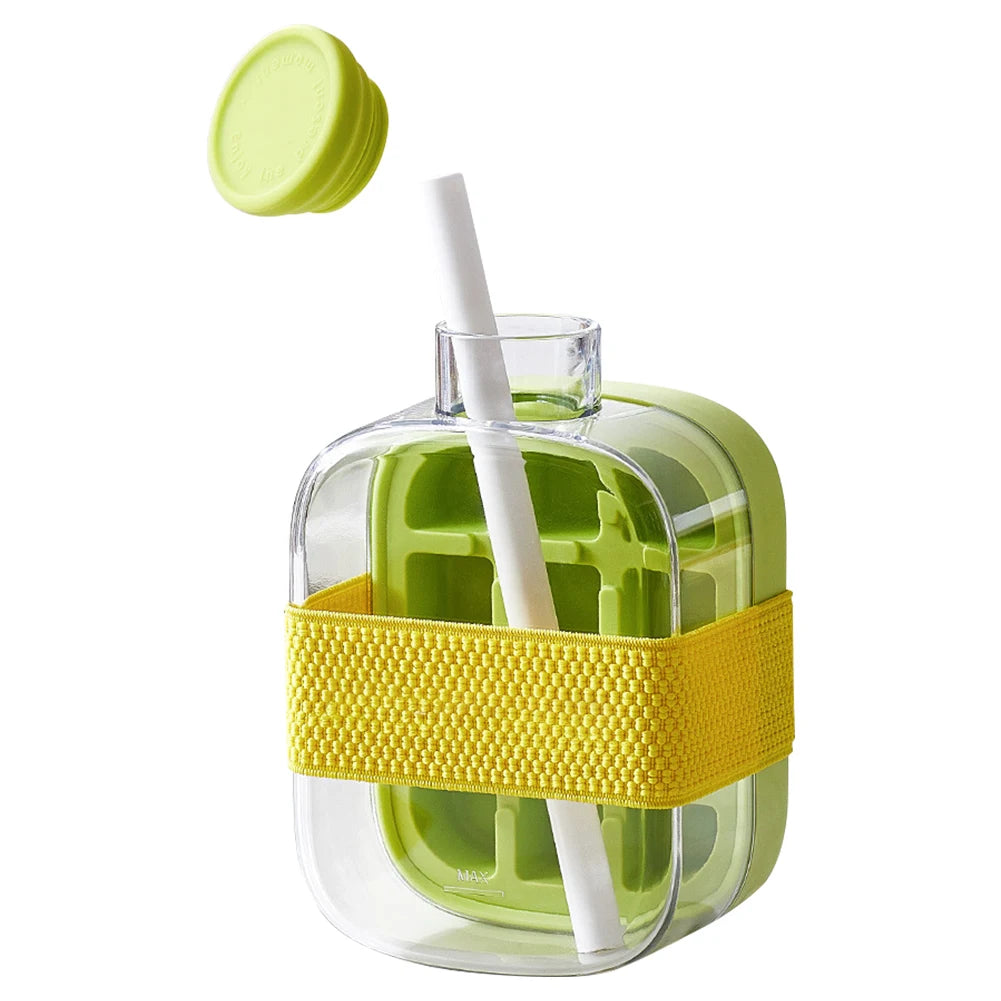 Portable Ice Mold Cooler Cup – Large Capacity Ice Cube Maker Bottle & Drink Chiller for Camping, Hiking, Outdoor Travel & Home Use