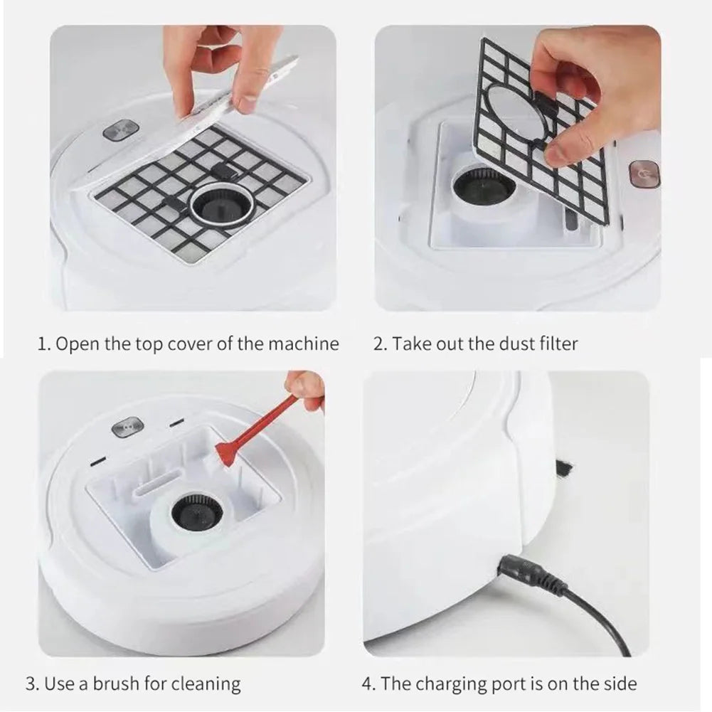 Robotic Vacuum Mop Combo USB Rechargeable Cleaner