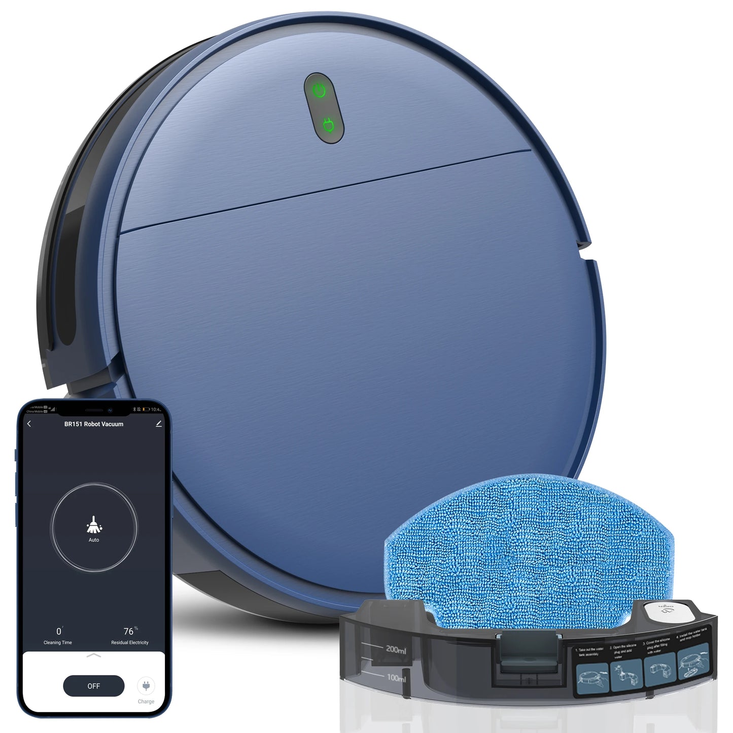 RAYFURN 6000Pa Smart Robot Vacuum Mop