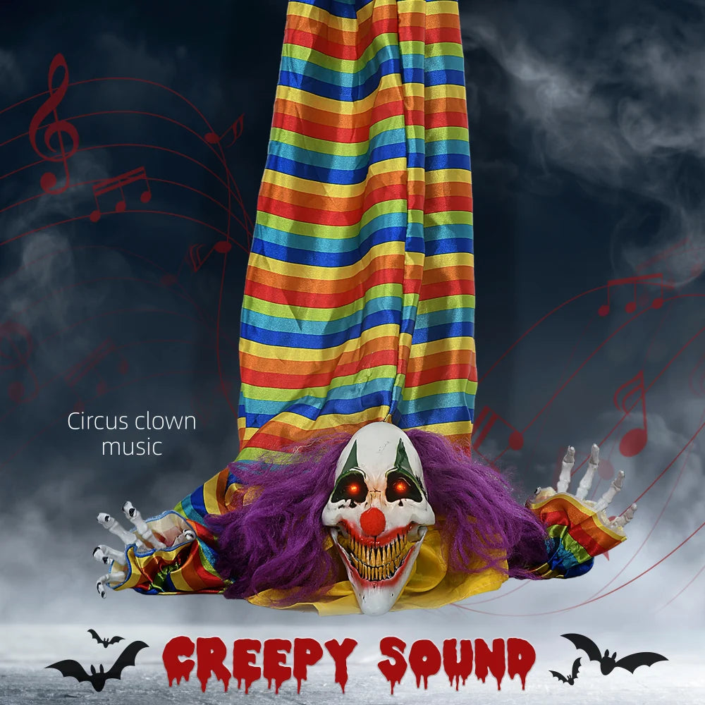 Hanging Animated Halloween Clown Outdoor Decoration Prop