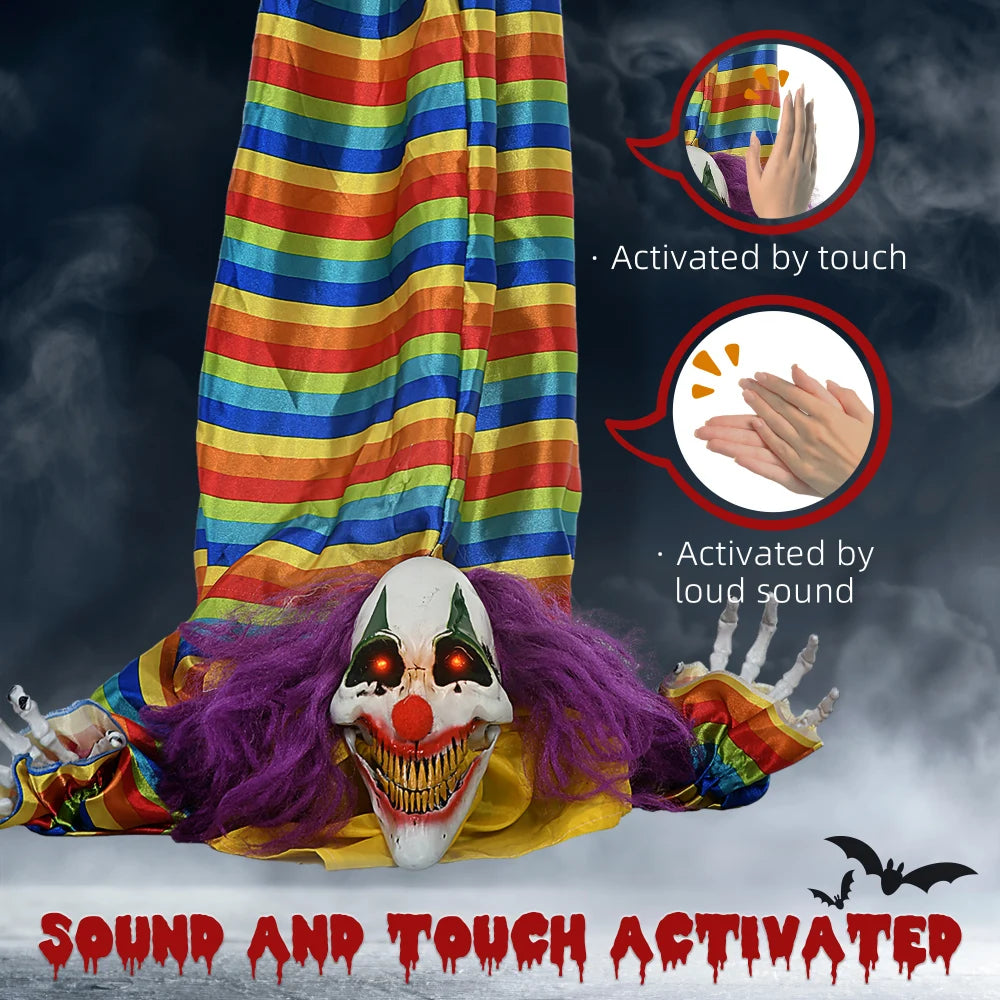 Hanging Animated Halloween Clown Outdoor Decoration Prop