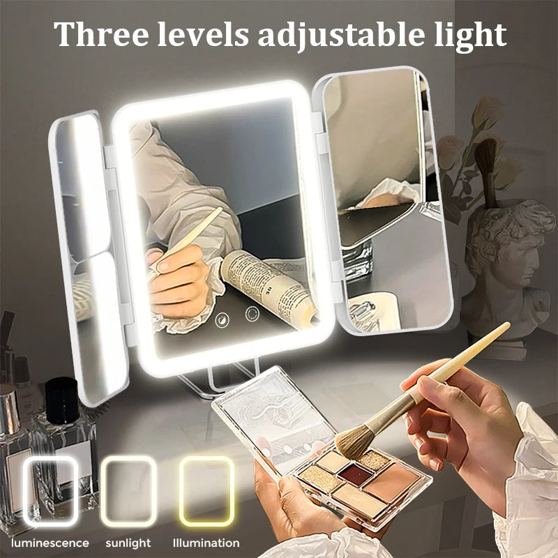 Rechargeable LED Makeup Mirror with Adjustable Lighting