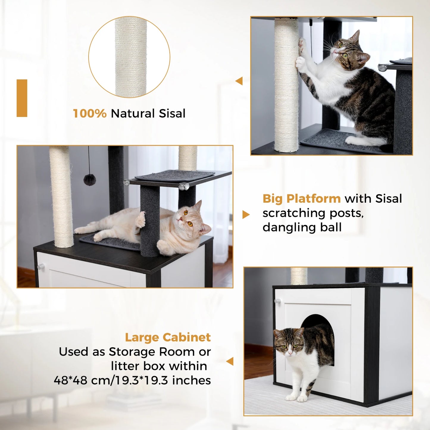 Cat Tree Tower Condo with Hammock