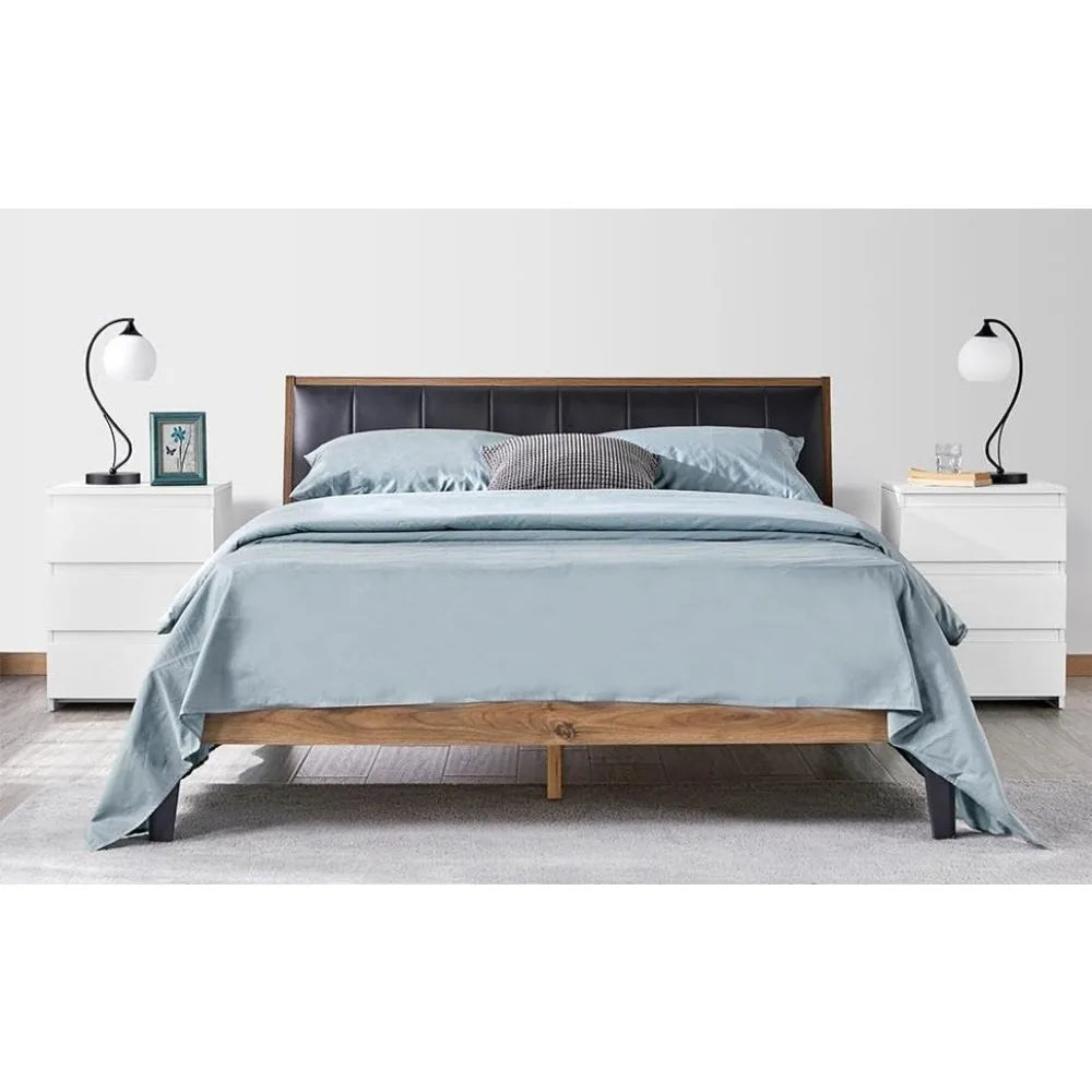 2PCS White 3-Drawer Bedside Nightstand Storage