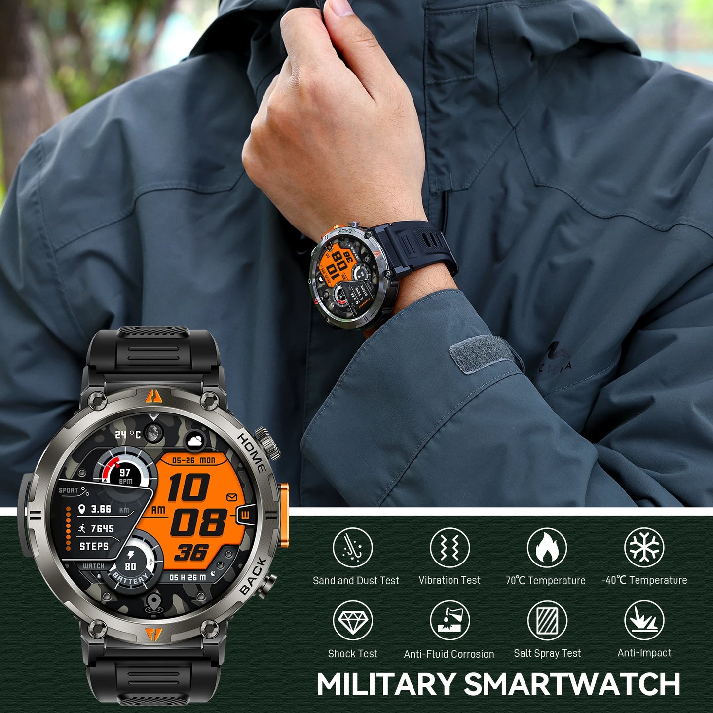 EIGIIS KE3 2025 Bluetooth Smartwatch for Men