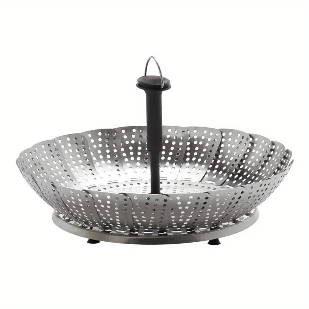 Stainless Steel Foldable Steamer Basket with Handle