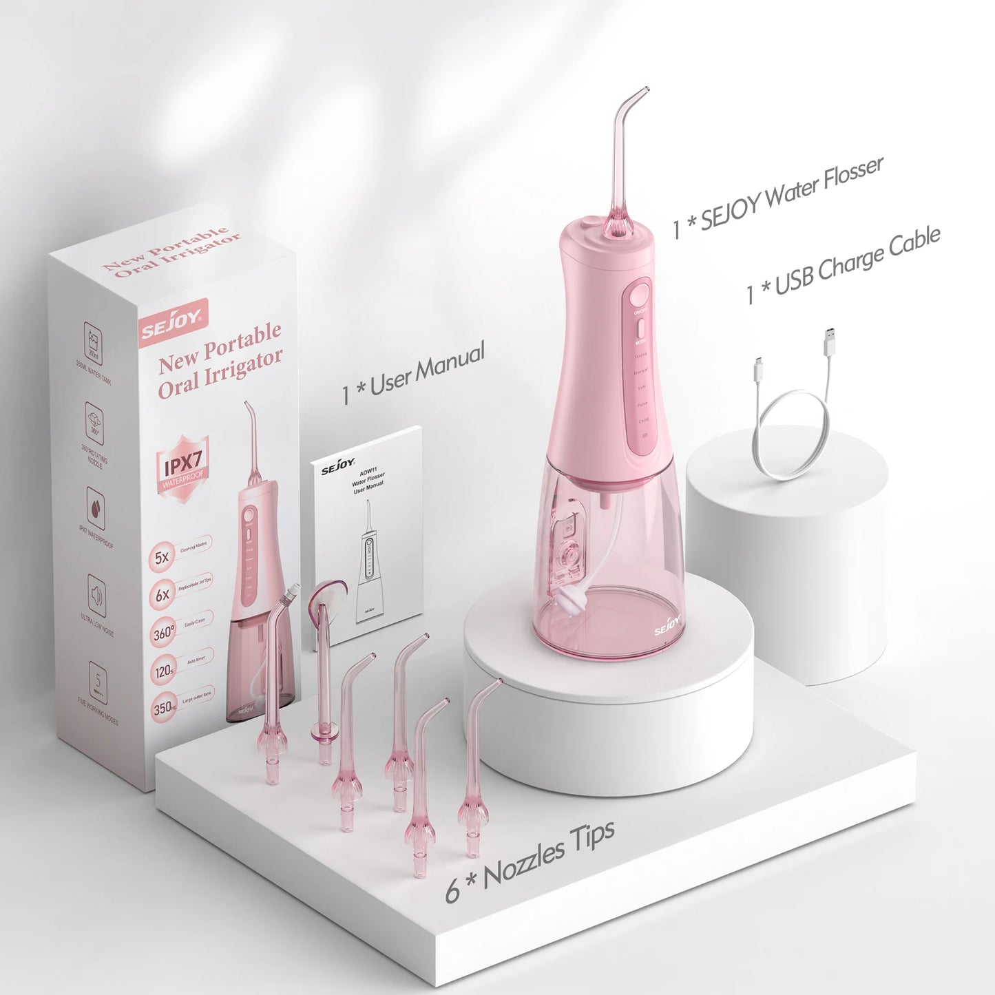 Cordless Portable Water Flosser Teeth Cleaner