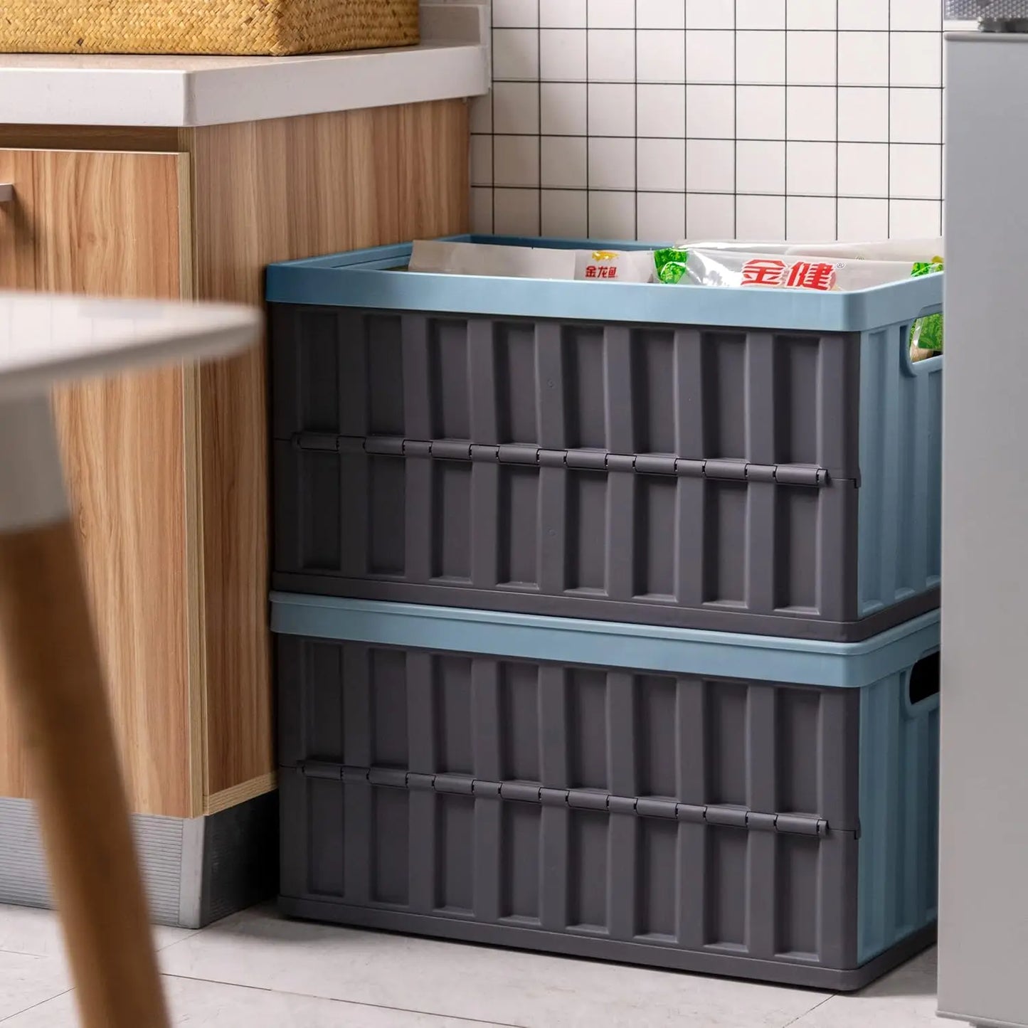 Citylife 64L Collapsible Plastic Storage Bins with Lids