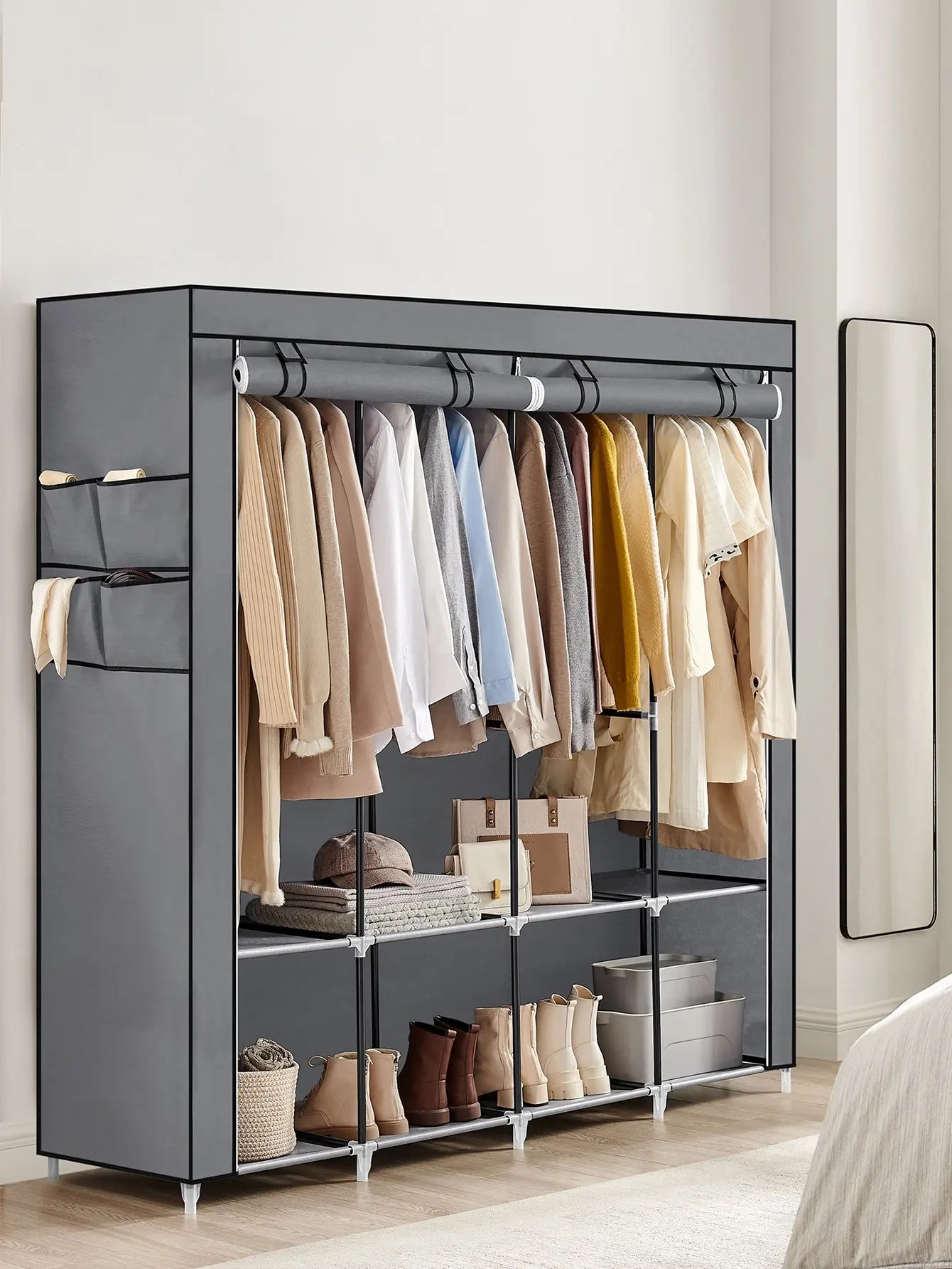 Portable Closet Wardrobe Organizer with Cover