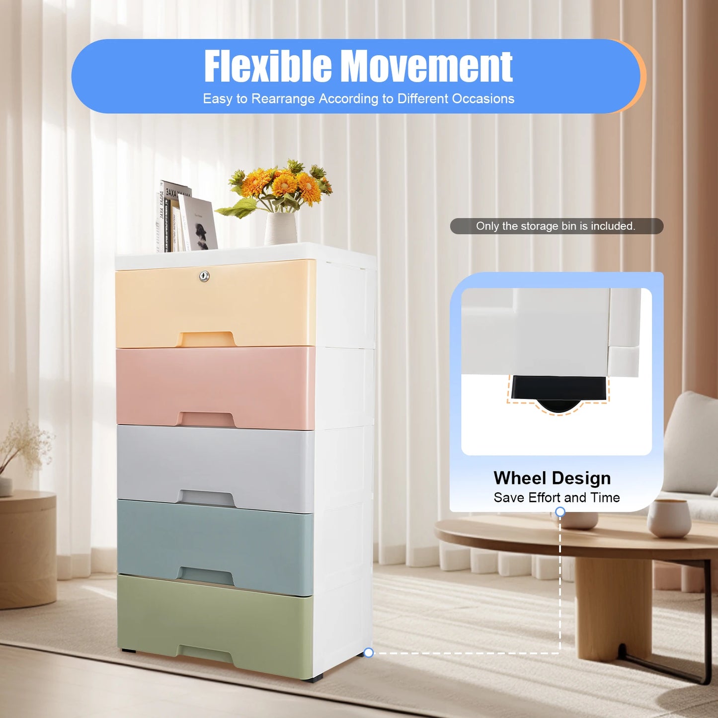 5-Layer Kids Bedside Storage Tower