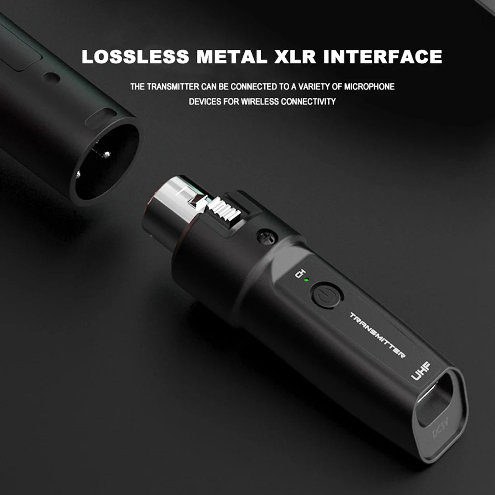 Wireless XLR Microphone Converter Transmitter Receiver System