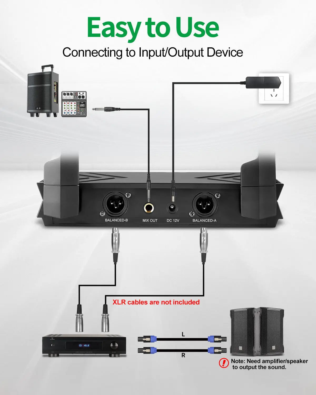 Aveek Dual UHF Wireless Karaoke Microphones System