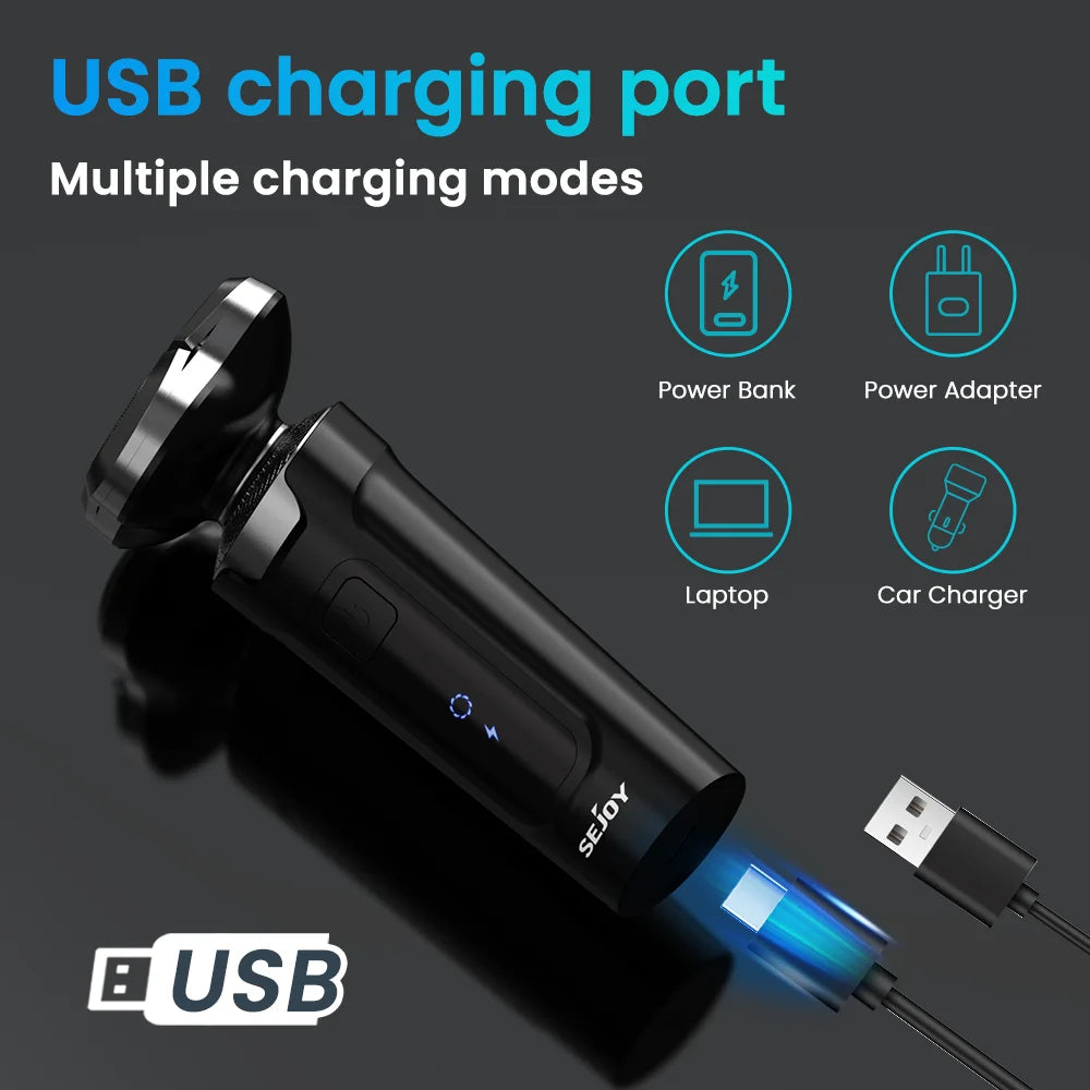 Rechargeable Electric Shaver for Men Wet Dry