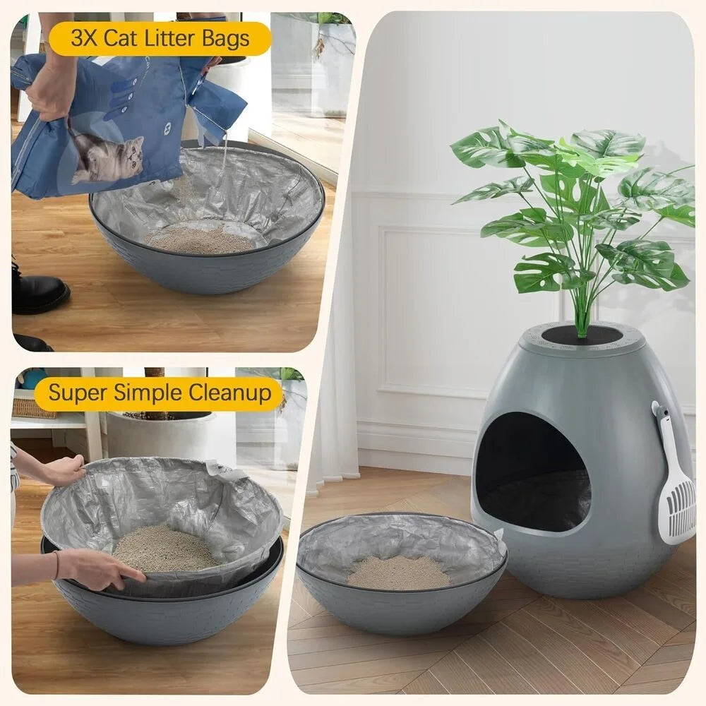Egg-Shaped Smart Cat Litter Box