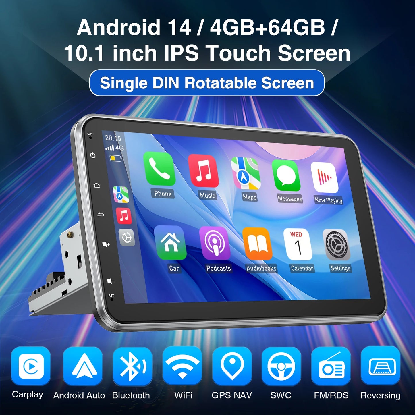 ESSGOO 10.1’’ Android14 Car Stereo GPS