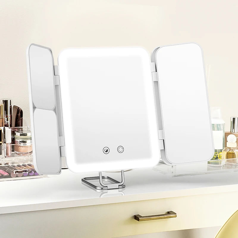 Rechargeable LED Makeup Mirror with Adjustable Lighting
