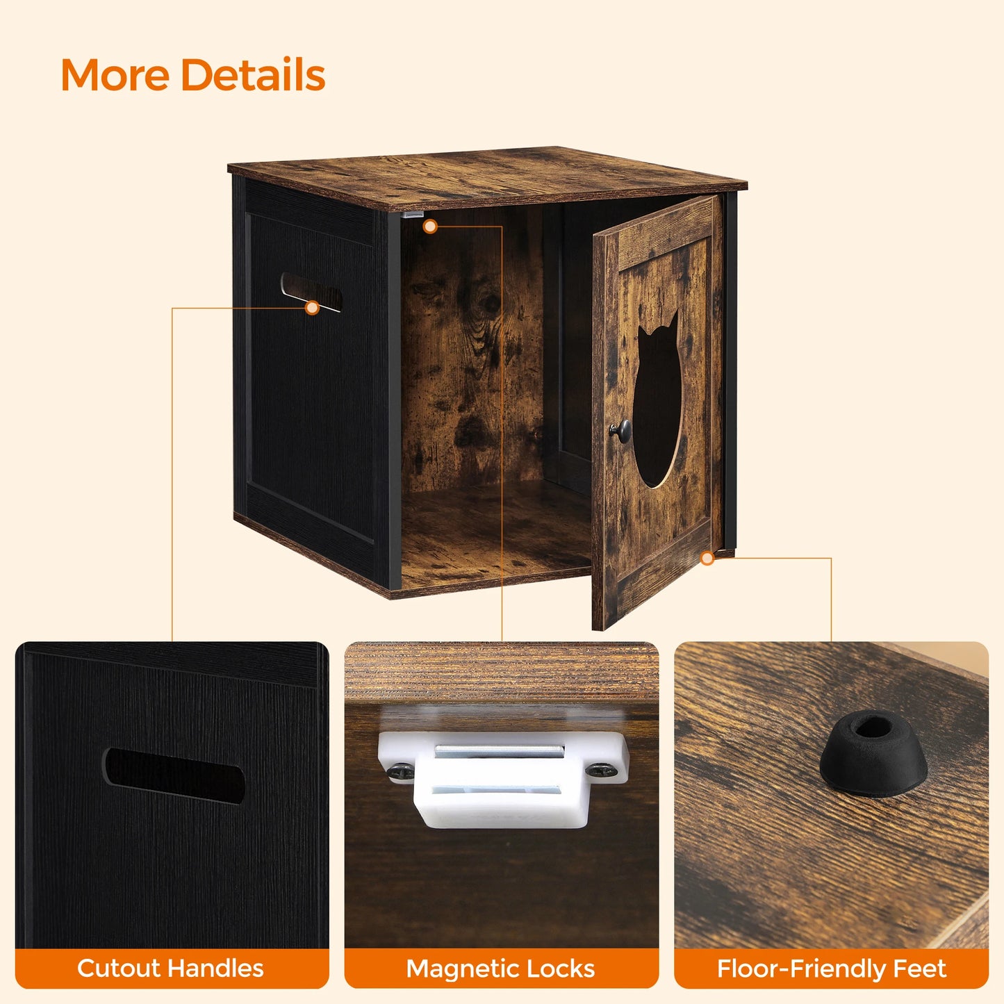 Feandrea Hidden Cat Litter Box Cabinet
