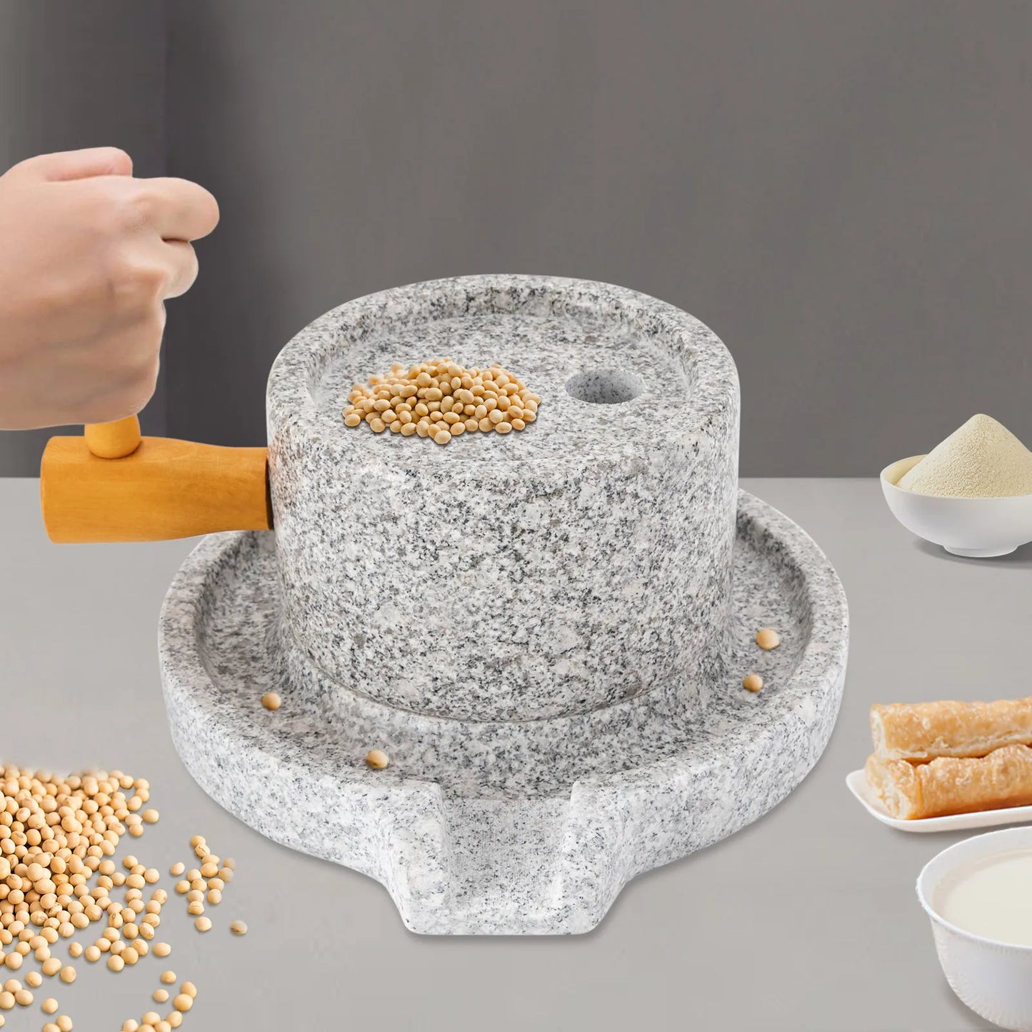 Natural Granite Manual Grain Grinding Millstone