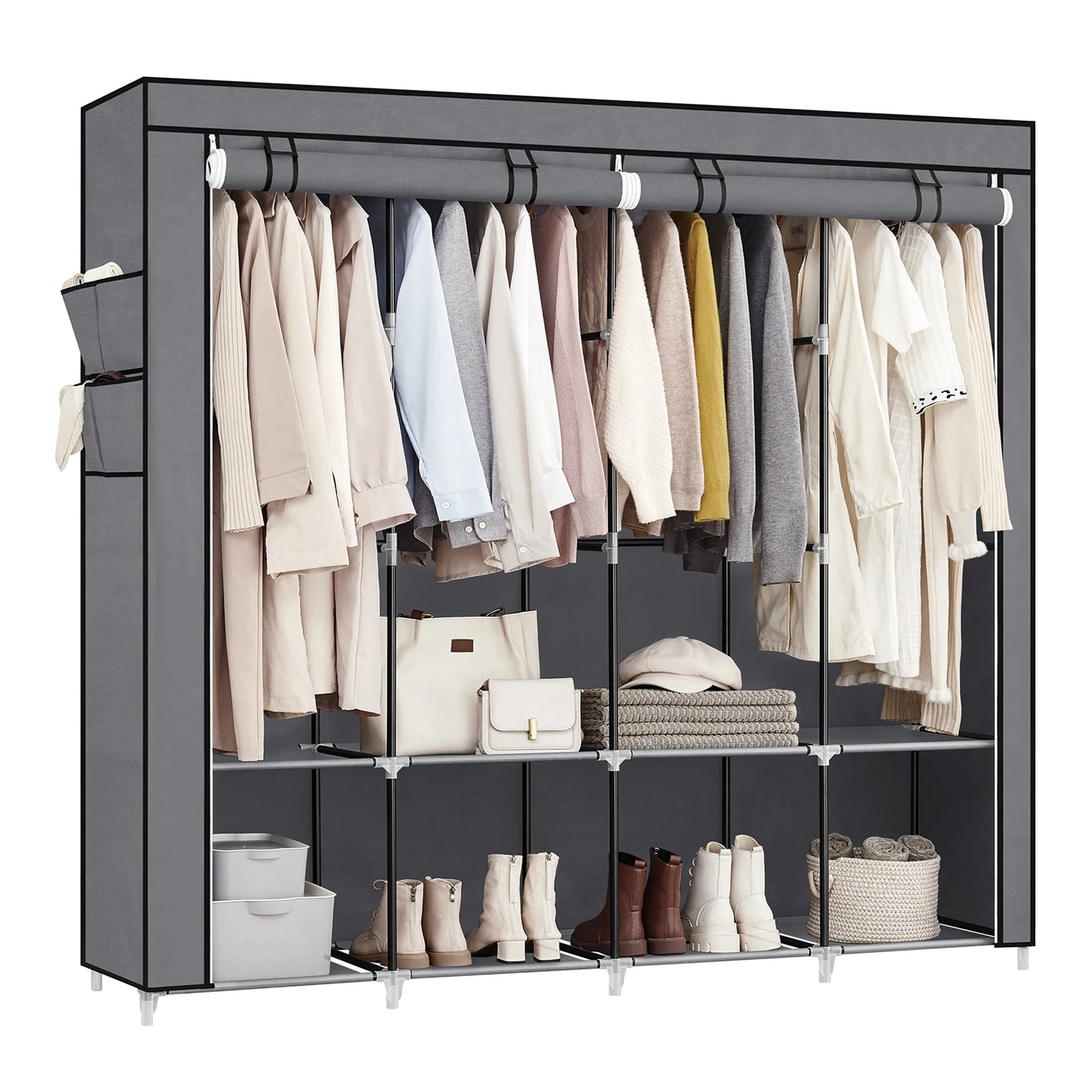 Portable Closet Wardrobe Organizer with Cover