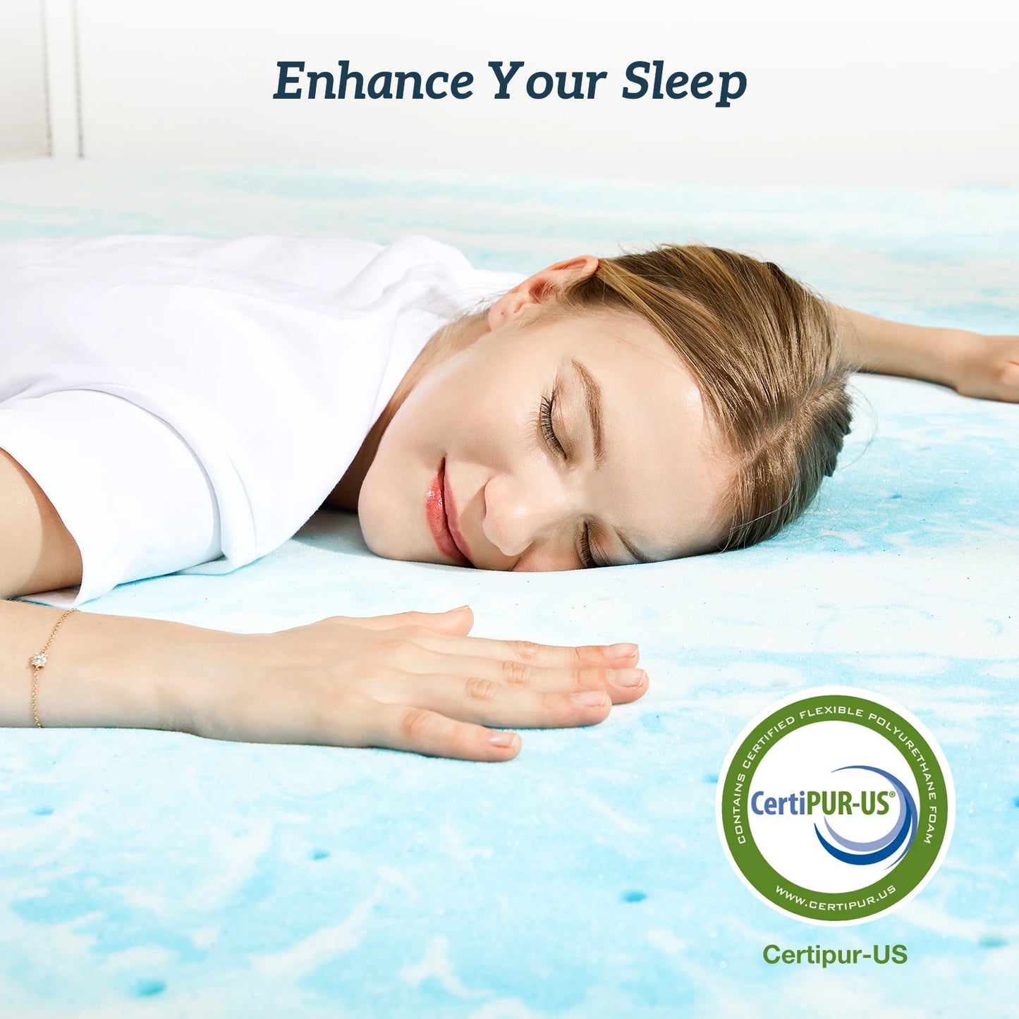 2-Inch Full Size Memory Foam Mattress Topper – Cooling Gel Infused Soft Bed Topper, Breathable Pressure Relief Mattress Pad for Bedroom & Home