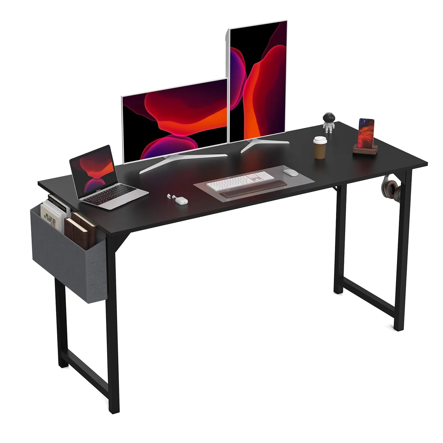 Modern Computer Desk with Headphone Hook