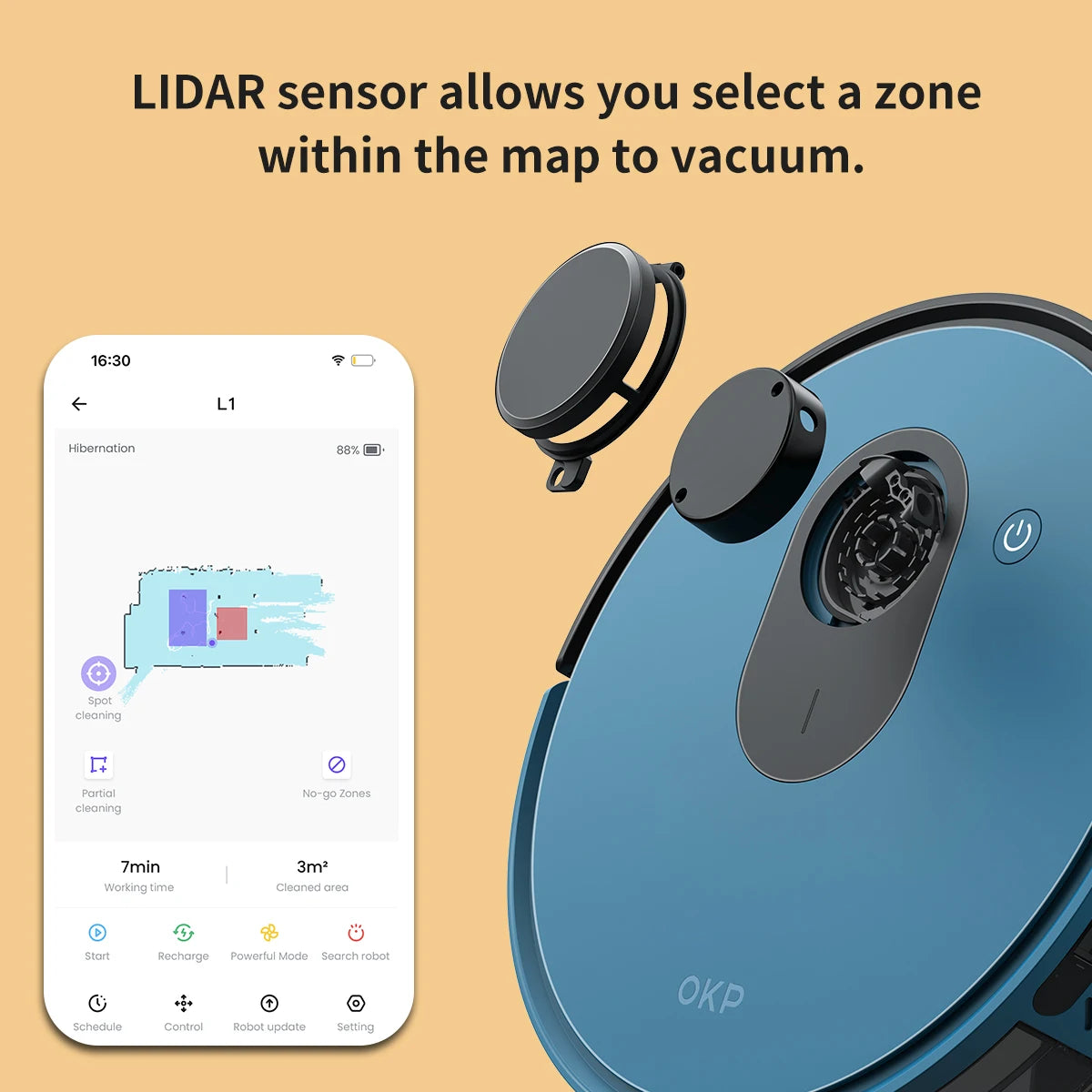 OKP L1 Robot Vacuum with Lidar Navigation