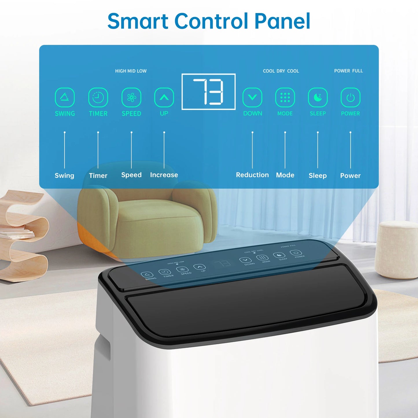 14000 BTU Portable Air Conditioner with Dehumidifier
