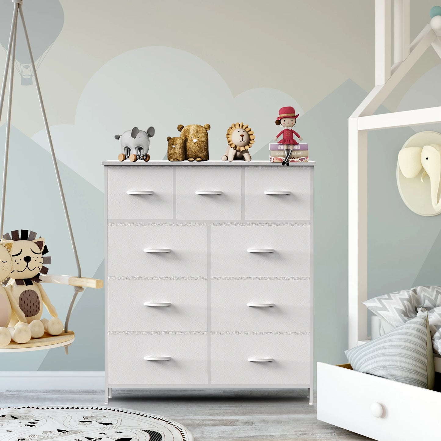 JHK 9-Drawer Fabric Storage Dresser