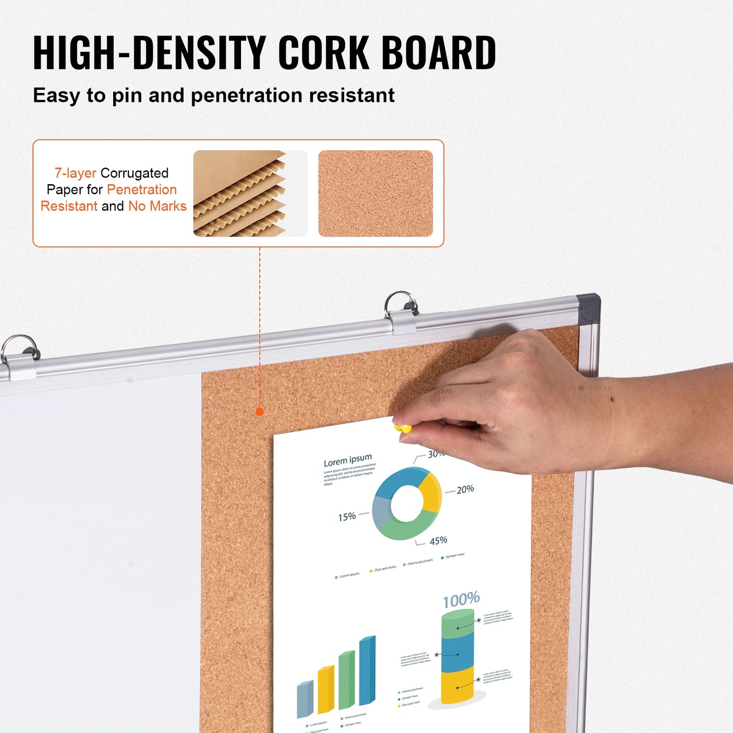 SucceBuy 2-in-1 Magnetic Whiteboard & Corkboard