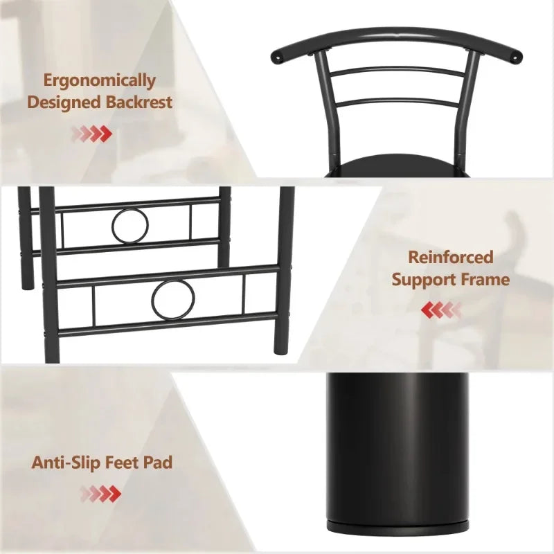 3-Piece Space Saving Kitchen Dining Set