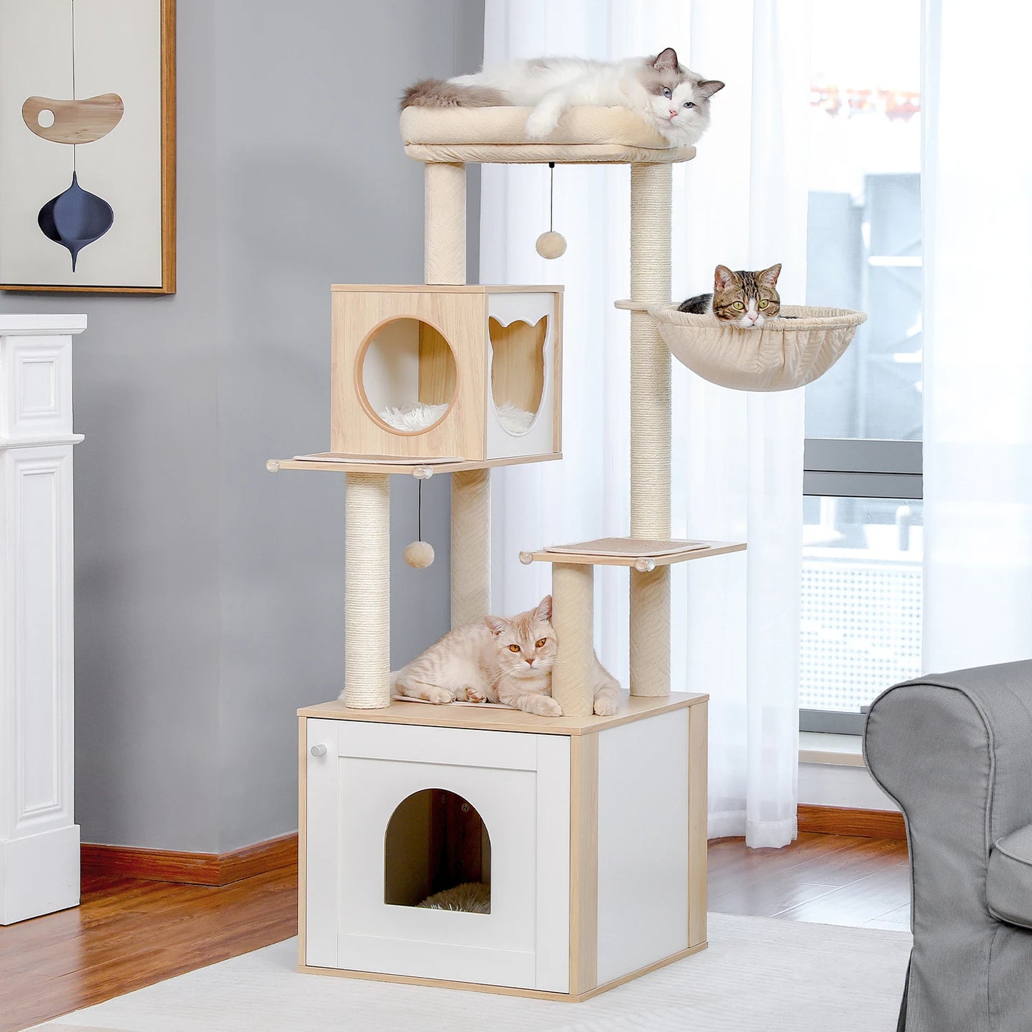 Cat Tree Tower Condo with Hammock