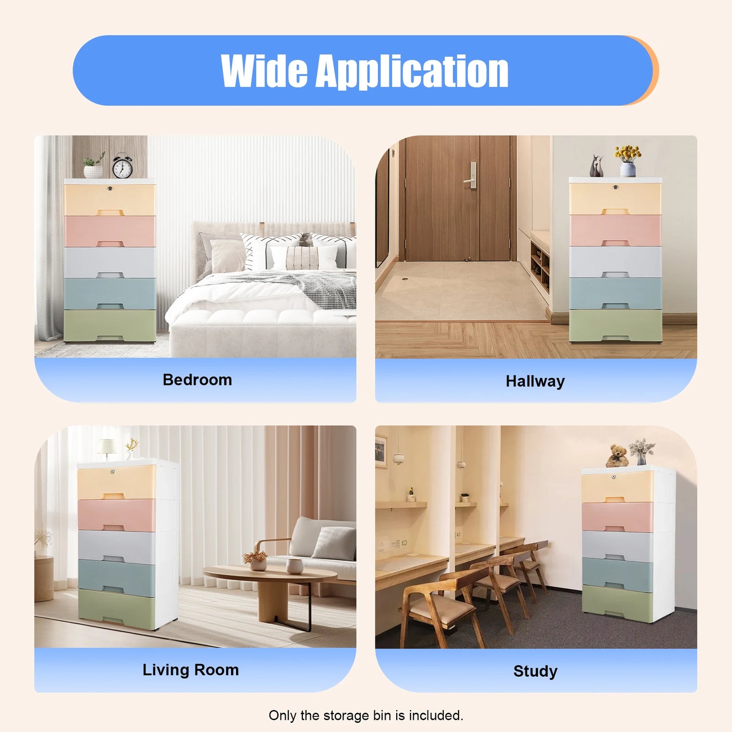 5-Layer Kids Bedside Storage Tower