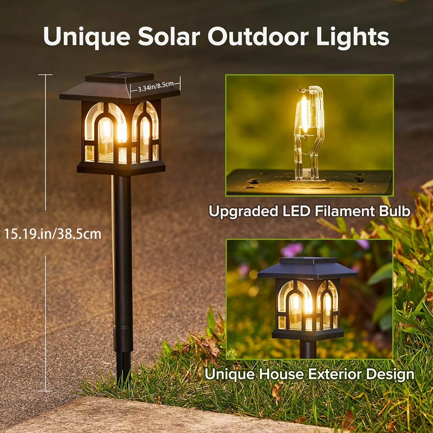 Solar Pathway Lights Outdoor Yard