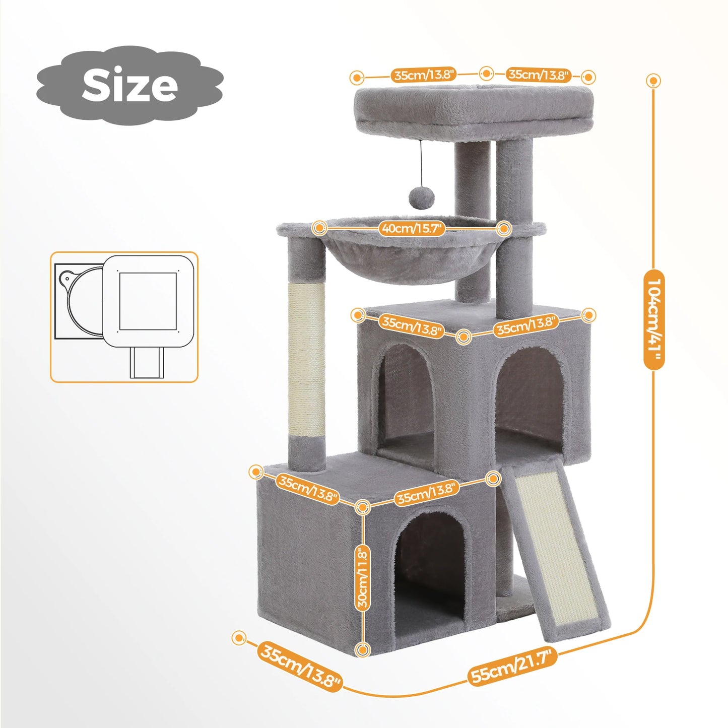 Large Multi-Level Cat Tree Tower with Condos