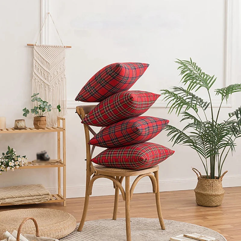 Christmas Tartan Plaid Pillow Cover 45cm