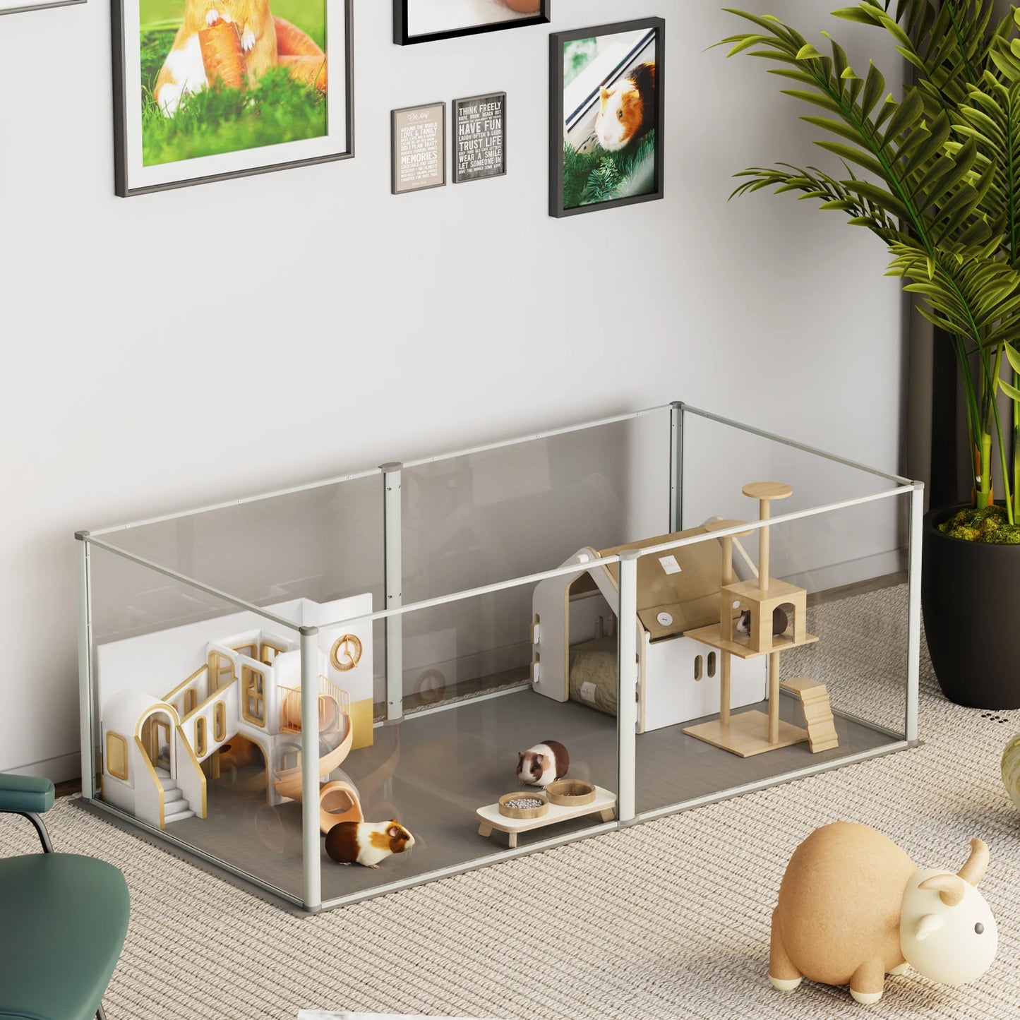 Clear Acrylic Pet Playpen with Pad